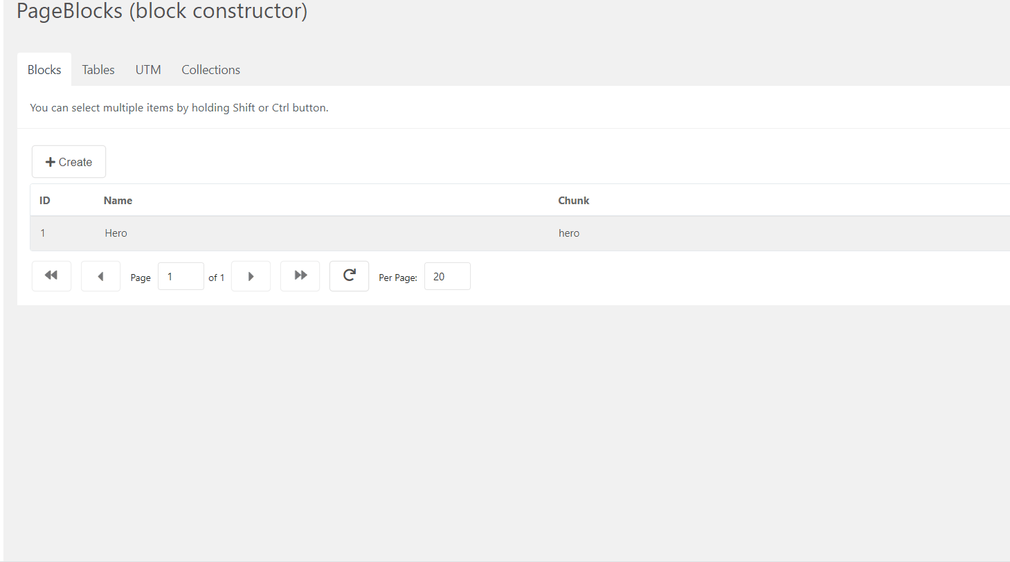 Create table columns