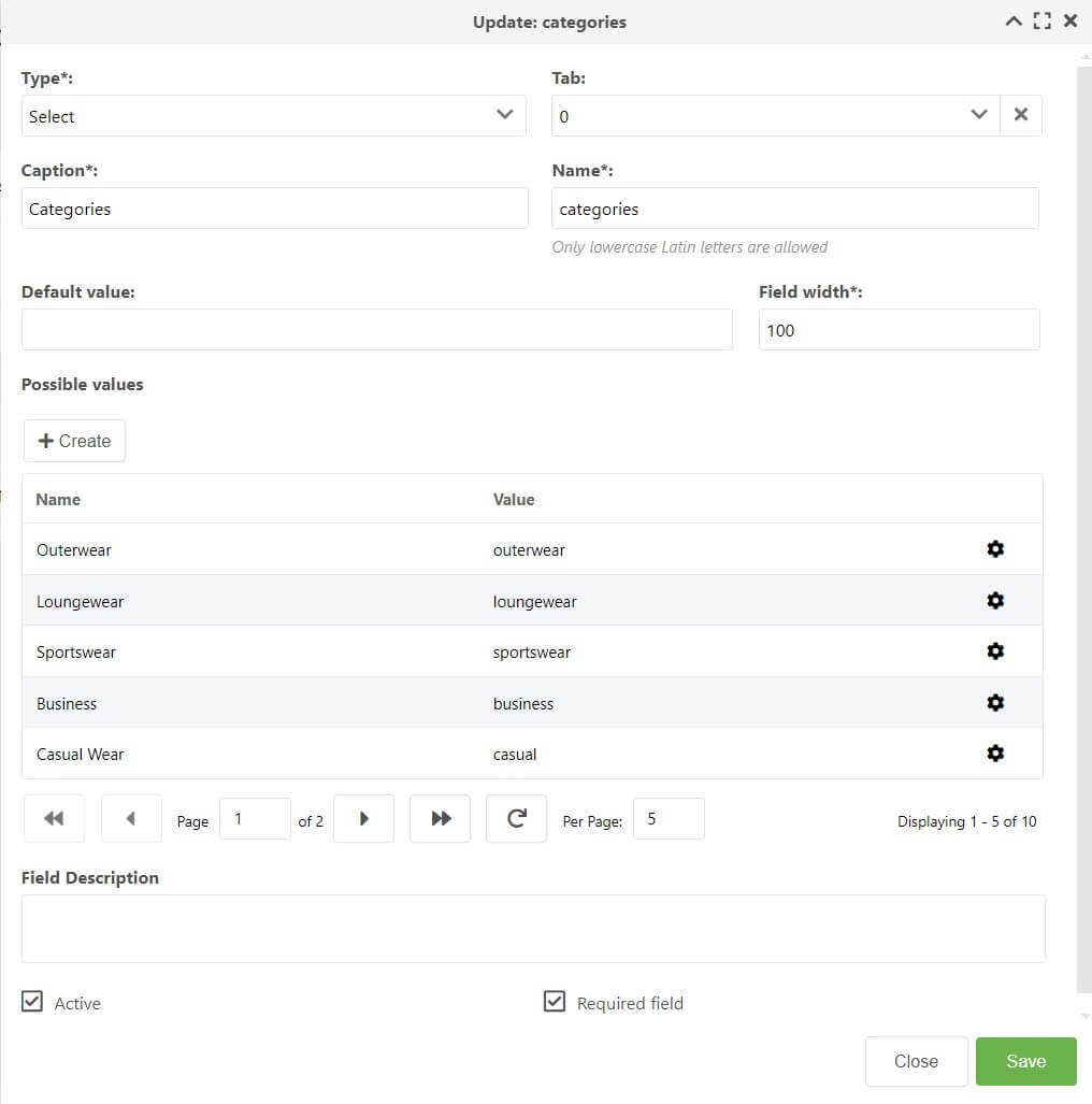 listbox