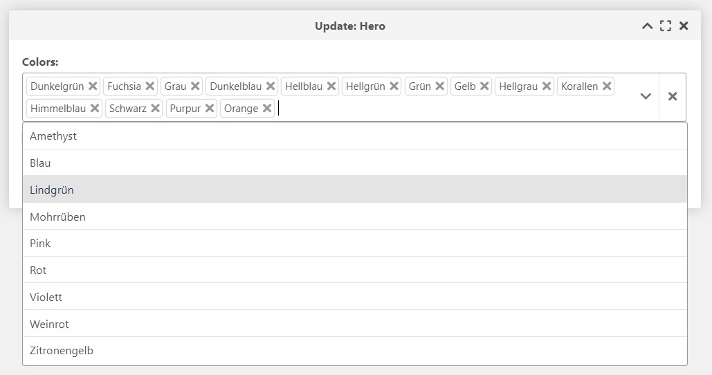 MultiSelect output