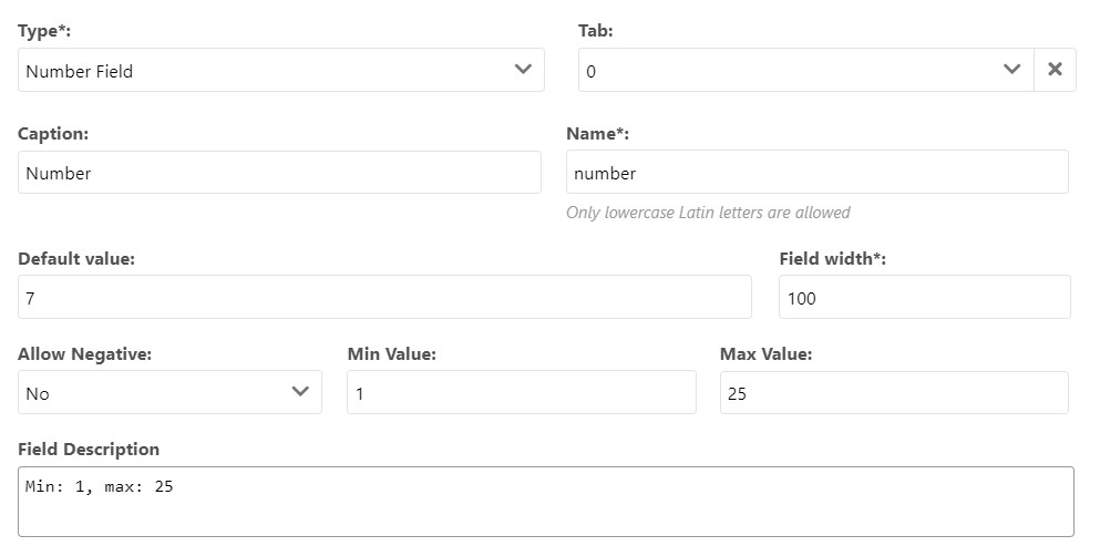 numberfield