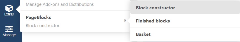 PageBlocks menu